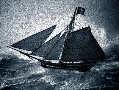 BLACK BART sails south